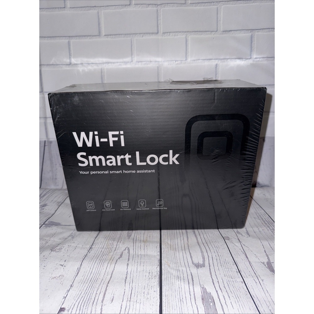 Wi-Fi Smart Lock 5-in-1 Biometric Fingerprint App Pin Voice Key Matte Black